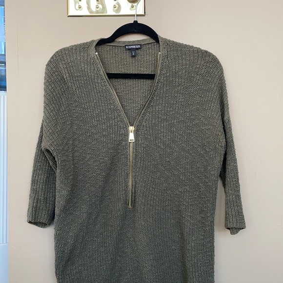 Express Sweaters - Green Express Sweater! Knit Cable